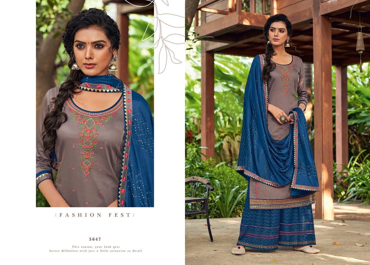 Kessi Presents Safari Jam Silk Embroidery Work Plazzo Salwar Suit Wholesaler