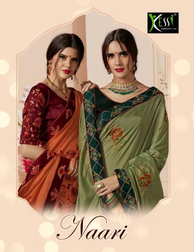 Kessi Sarees Presents Naari Vichitra Silk Beautiful Designer Embroidery Work Sarees Cataloge Collection