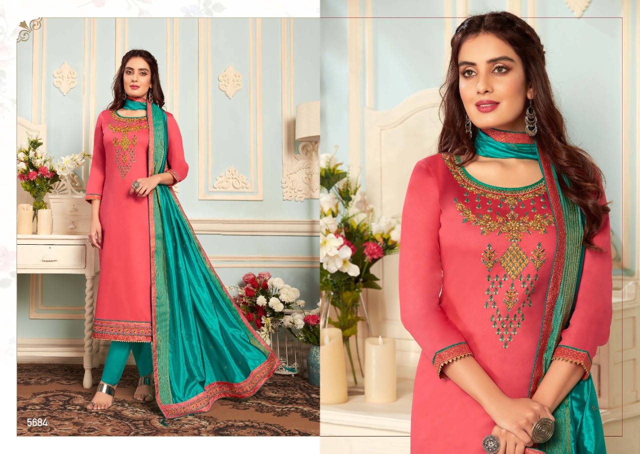 Kessi Presents Silk Shine Vol-4 Jam Silk Cotton Embroidery Work Salwar Suit Wholesaler
