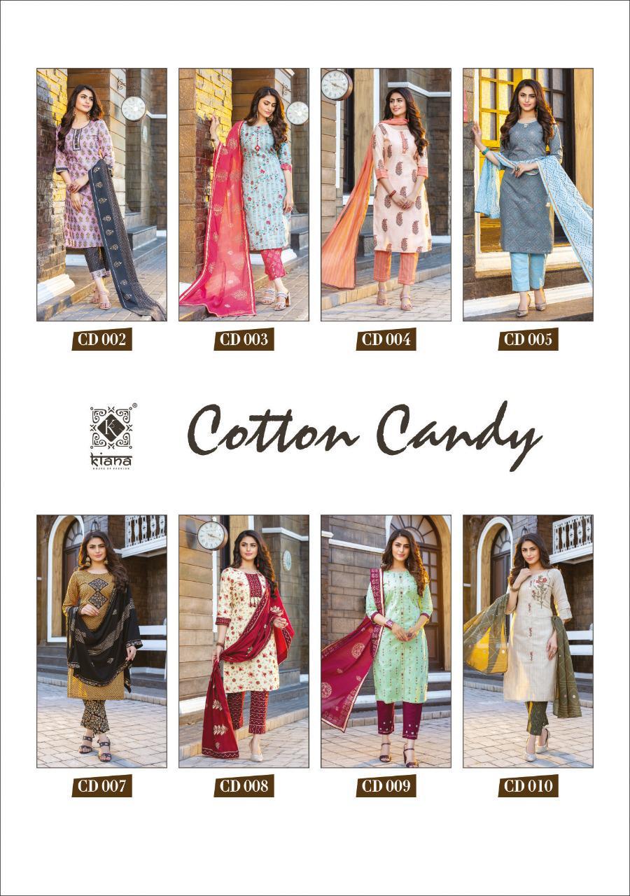 Kiana Presents Cotton Candy Rayon And Cotton Print Exclusive Designer Kurtis With Pant Cataloge Collection
