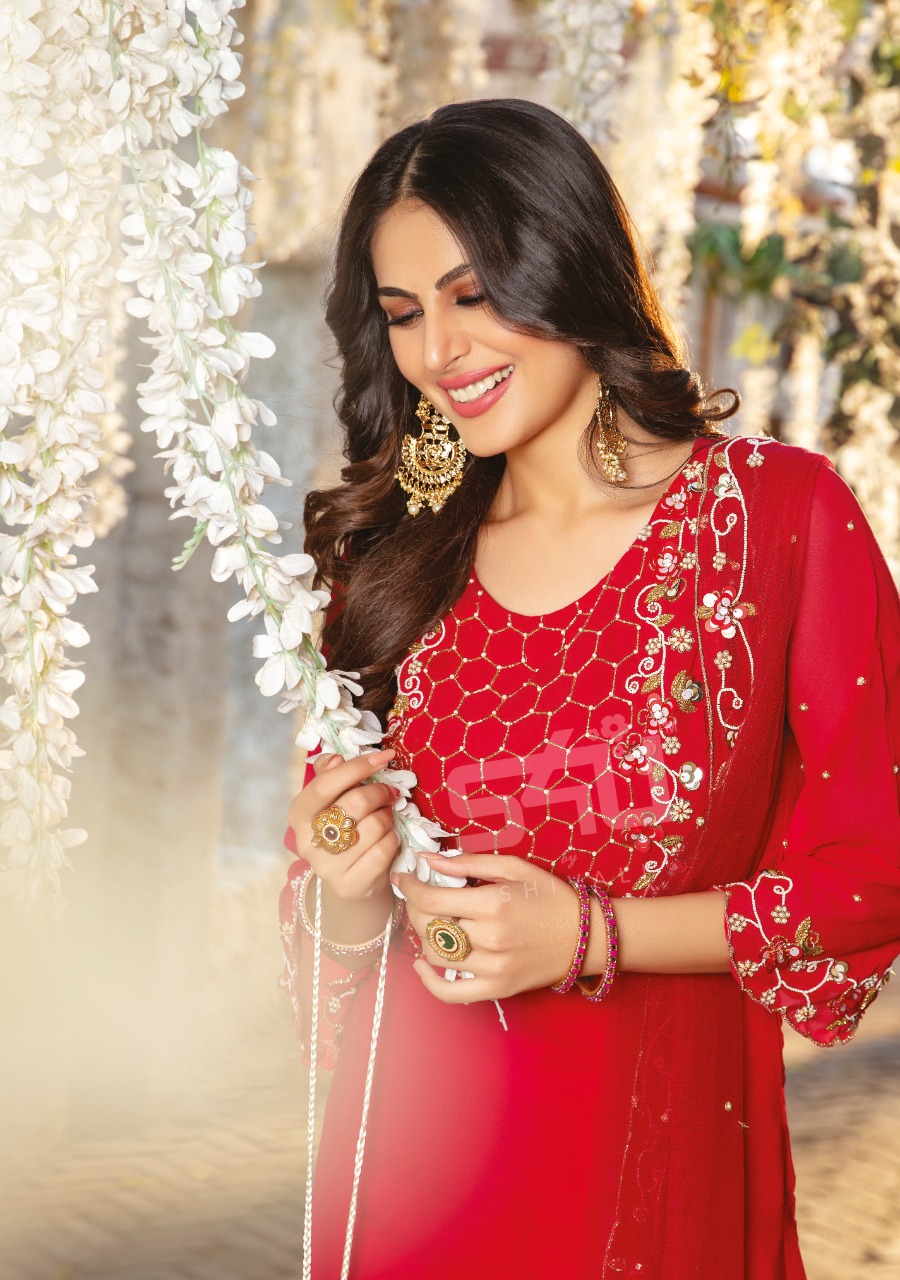 S4u Presents La Bella Vol-6 Attractive Designer Khatli Work And Handwork Designer Georgette Straight Readymade Salwar Suit Catalog Wholesaler