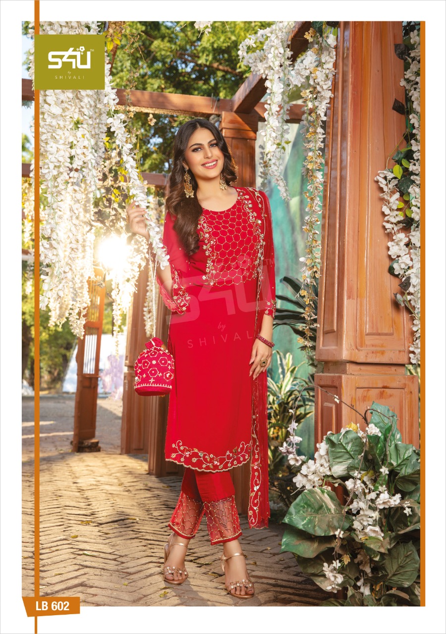 S4u Presents La Bella Vol-6 Attractive Designer Khatli Work And Handwork Designer Georgette Straight Readymade Salwar Suit Catalog Wholesaler