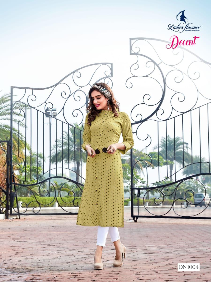 Ladies Flavour Presents Decent Rayon Embroidery Work Daily Wear Kurtis Cataloge Collection