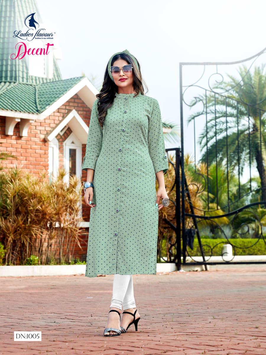 Ladies Flavour Presents Decent Rayon Embroidery Work Daily Wear Kurtis Cataloge Collection