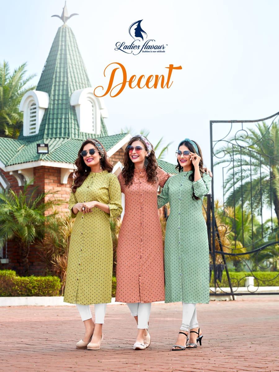 Ladies Flavour Presents Decent Rayon Embroidery Work Daily Wear Kurtis Cataloge Collection