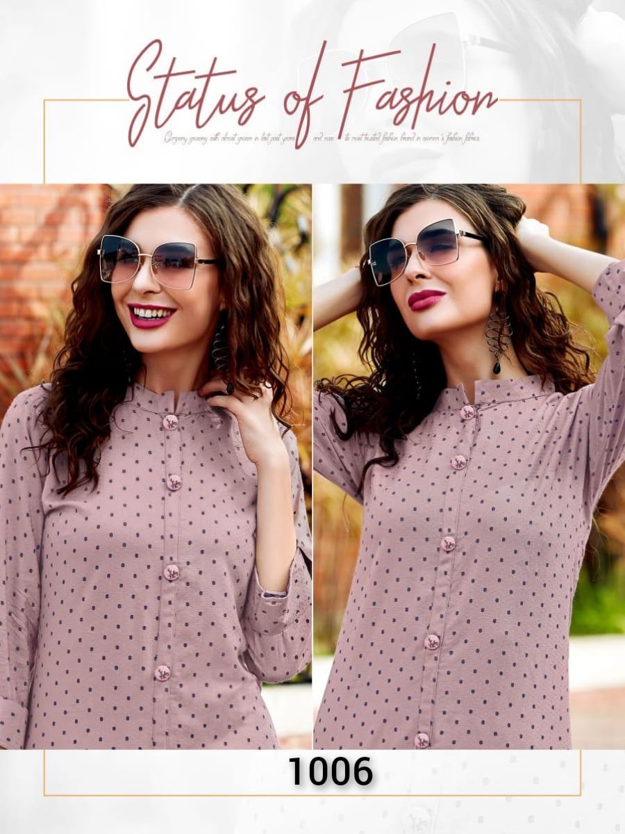 Ladies Flavour Presents Decent Rayon Embroidery Work Daily Wear Kurtis Cataloge Collection
