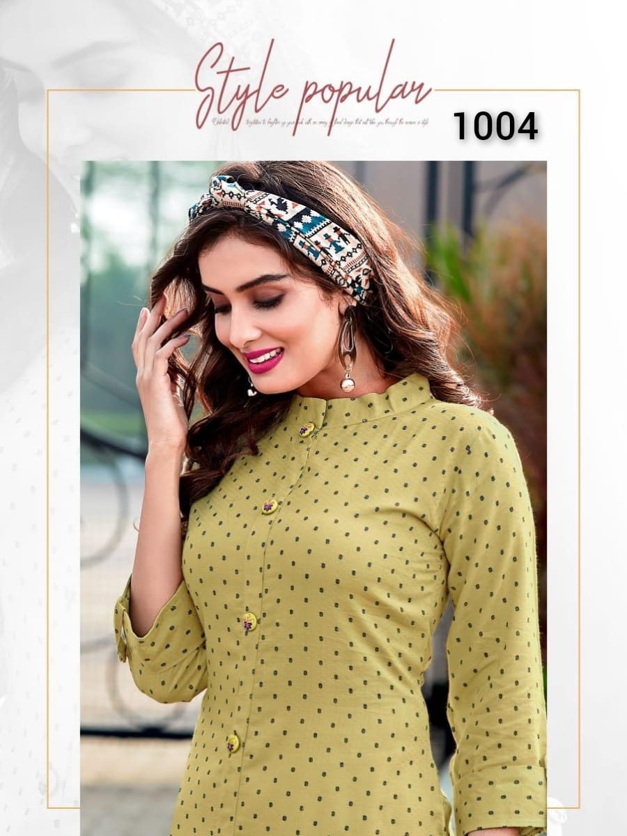 Ladies Flavour Presents Decent Rayon Embroidery Work Daily Wear Kurtis Cataloge Collection