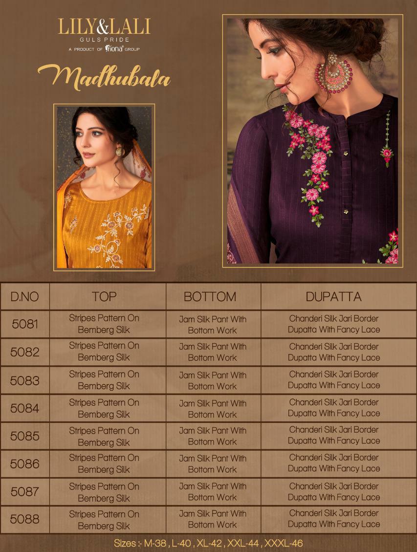 Lily And Lali Presents Madhubala Bemberg Silk Readymade Salwar Suit Cataloge Collection