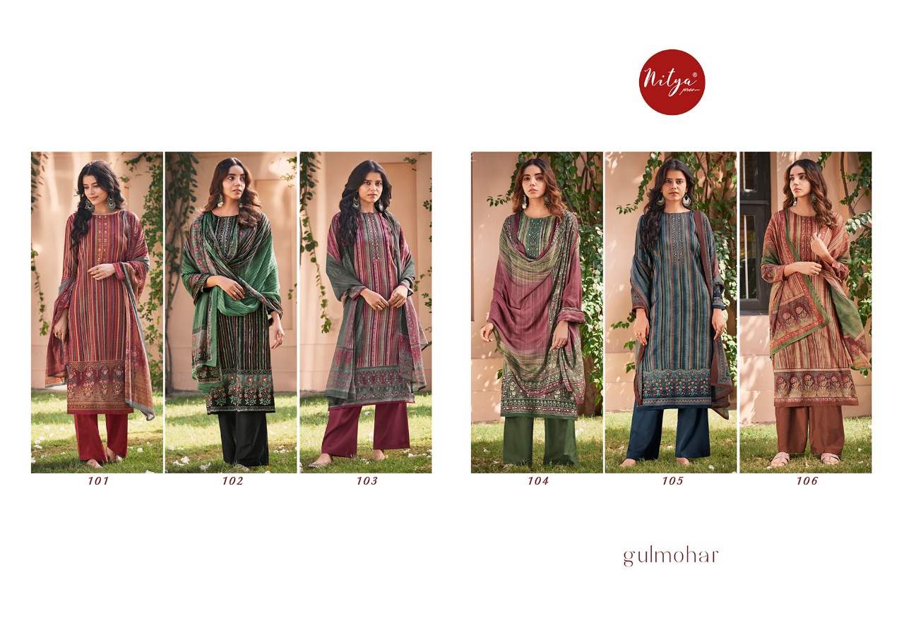 Lt Nitya Presents Gulmohar Pashmina Digital Print Salwar Suit Wholesaler