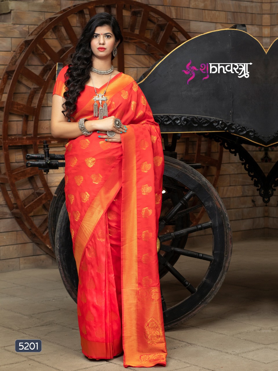 Shubh Vastra Presents Maharani Vol-1 5201-5207 Series Maharani Silk Designer Sarees Cataloge Wholesaler