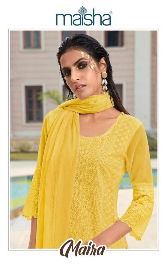 Manisha Presents Maira Georgette Luckhnavi Work Readymade Salwar Suit Wholesaler
