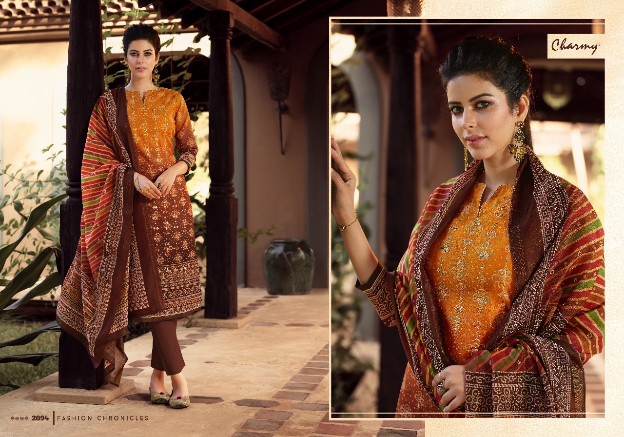 Meera Trendz Presents Charmy Symphony Chanderi Silk Embroidery Work Salwar Suit