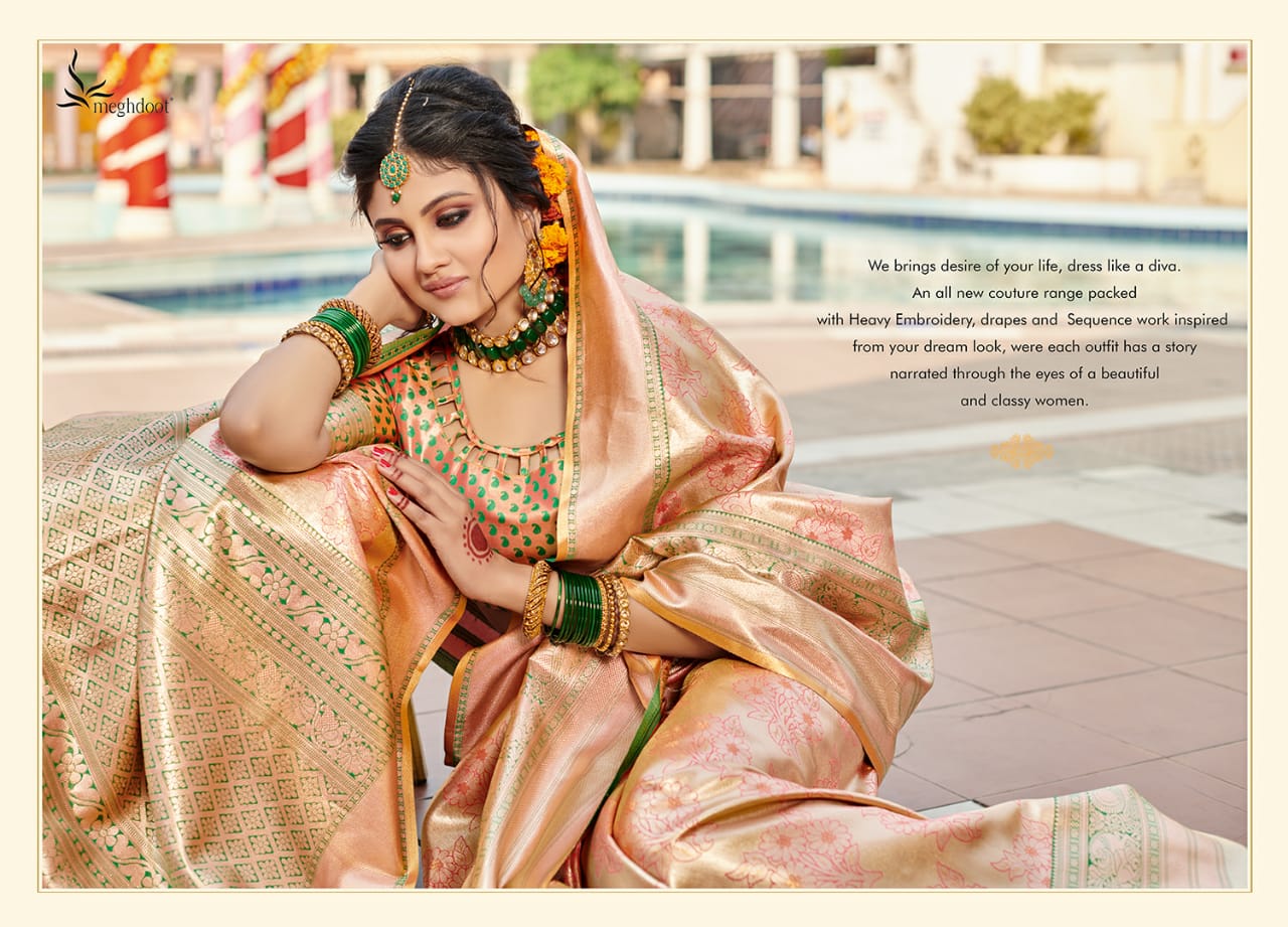 Maghdoot Presents Kanjivaram Heavy Exclusive Designer Kanjivaram Silk Sarees Cataloge Wholesaler