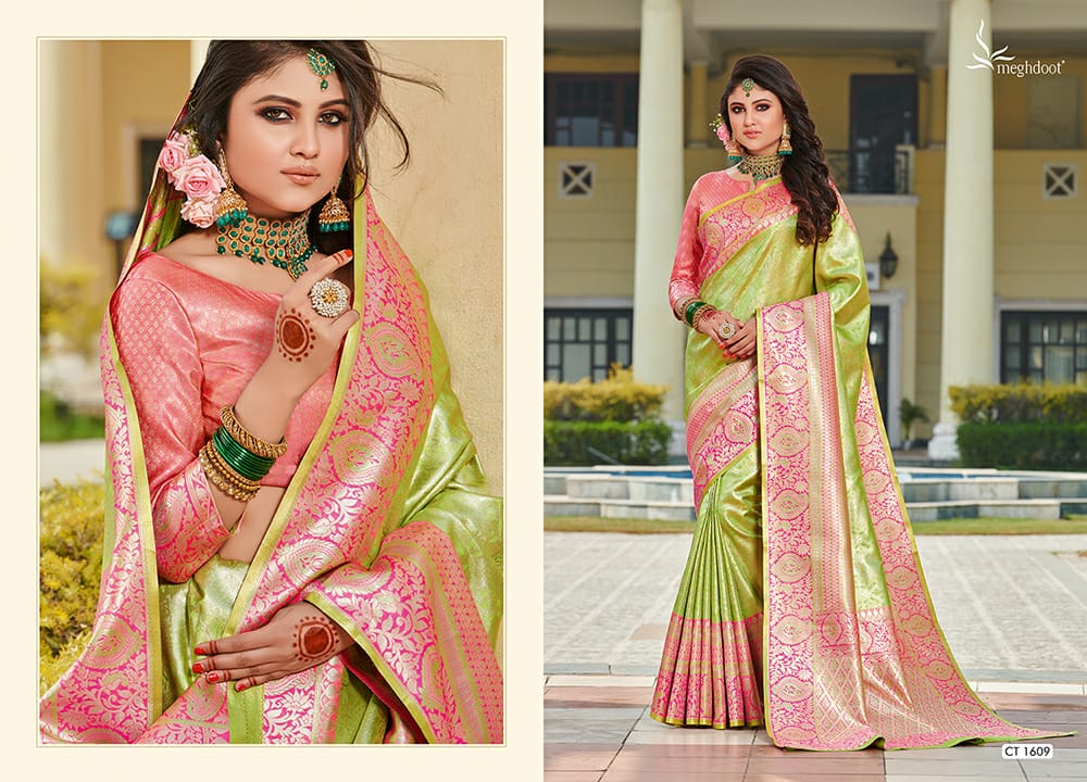 Maghdoot Presents Kanjivaram Heavy Exclusive Designer Kanjivaram Silk Sarees Cataloge Wholesaler