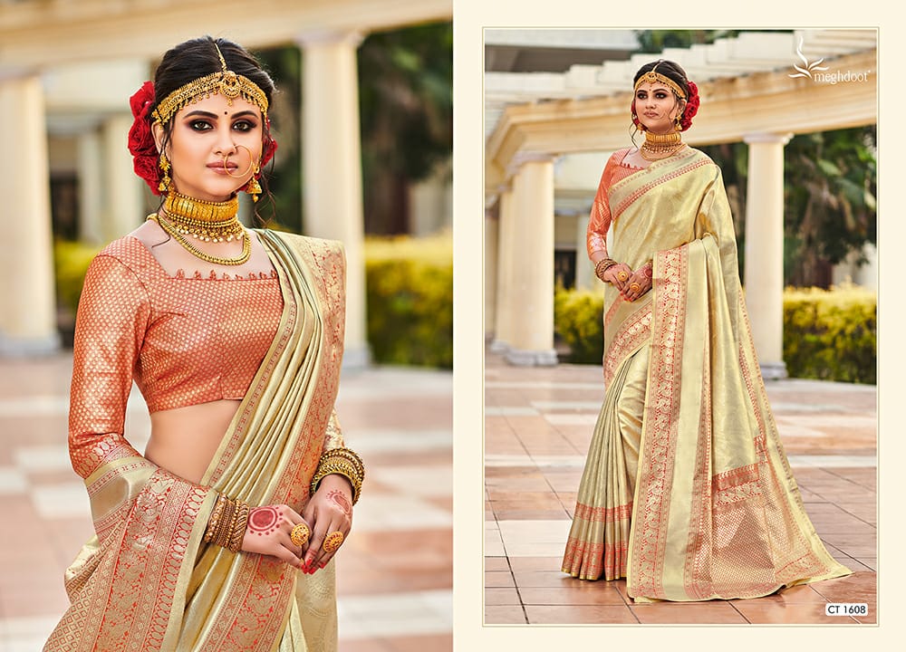 Maghdoot Presents Kanjivaram Heavy Exclusive Designer Kanjivaram Silk Sarees Cataloge Wholesaler