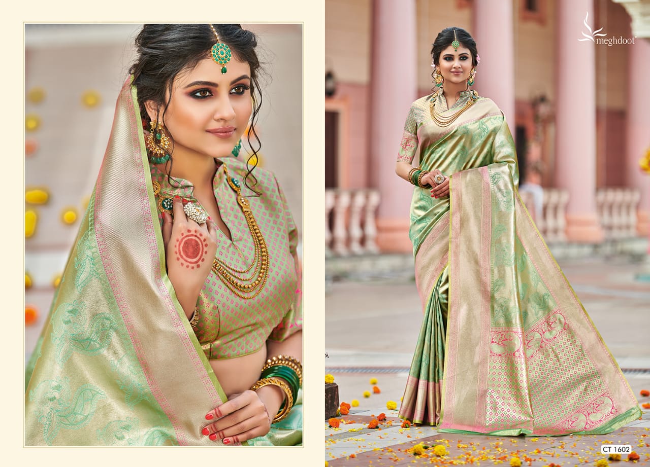 Maghdoot Presents Kanjivaram Heavy Exclusive Designer Kanjivaram Silk Sarees Cataloge Wholesaler