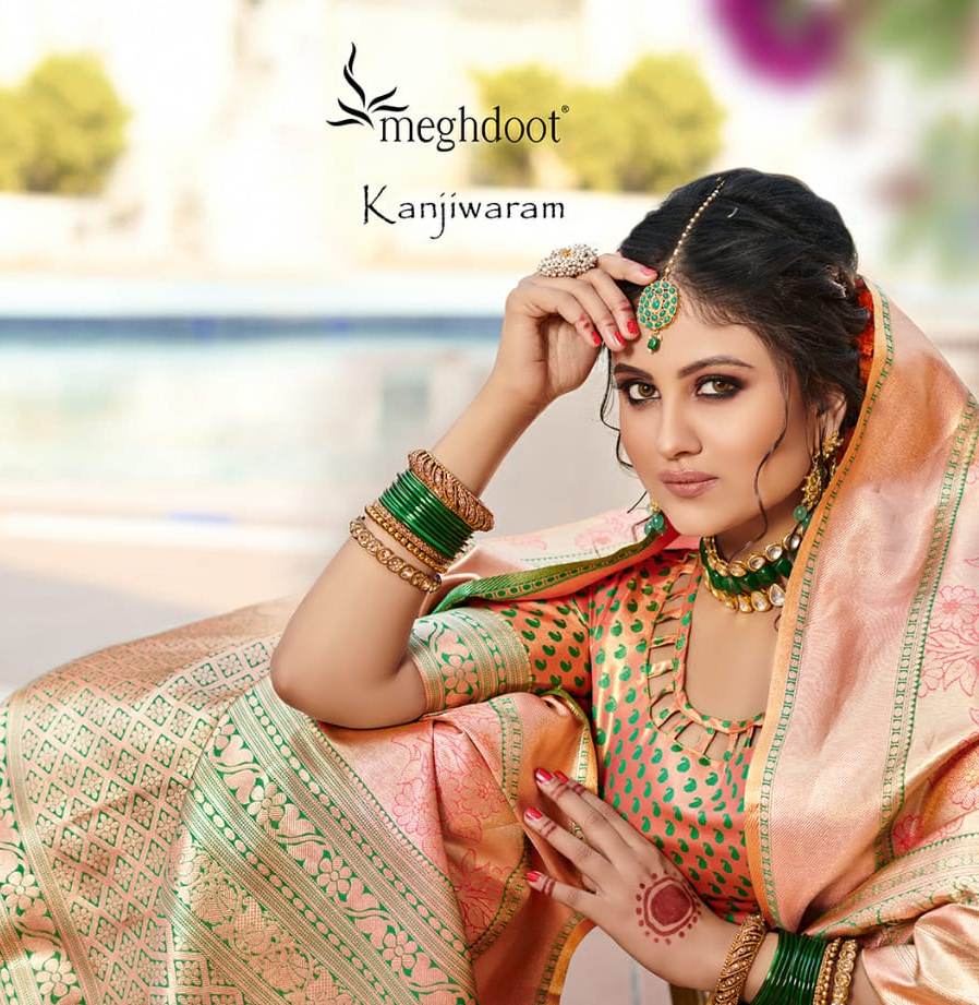 Maghdoot Presents Kanjivaram Heavy Exclusive Designer Kanjivaram Silk Sarees Cataloge Wholesaler