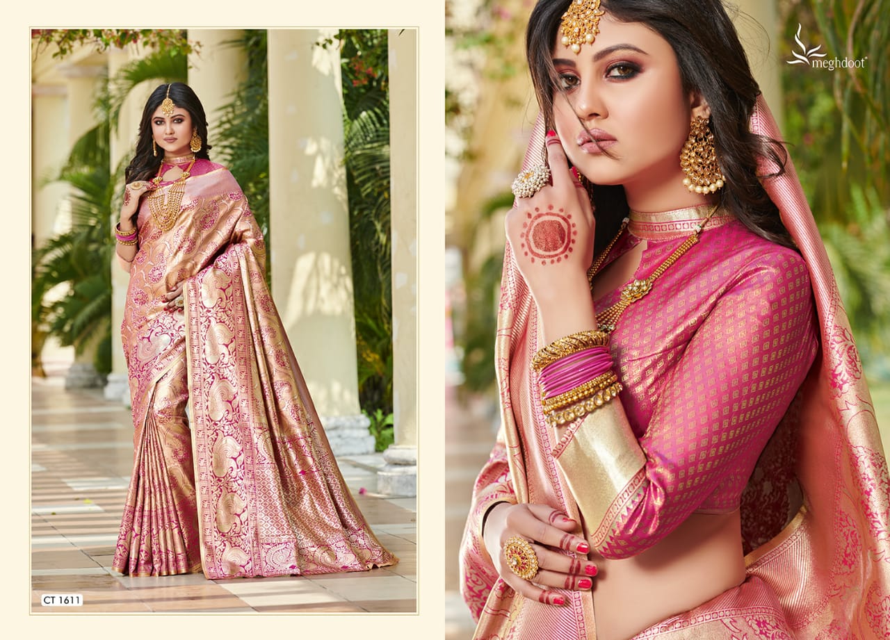 Maghdoot Presents Kanjivaram Heavy Exclusive Designer Kanjivaram Silk Sarees Cataloge Wholesaler