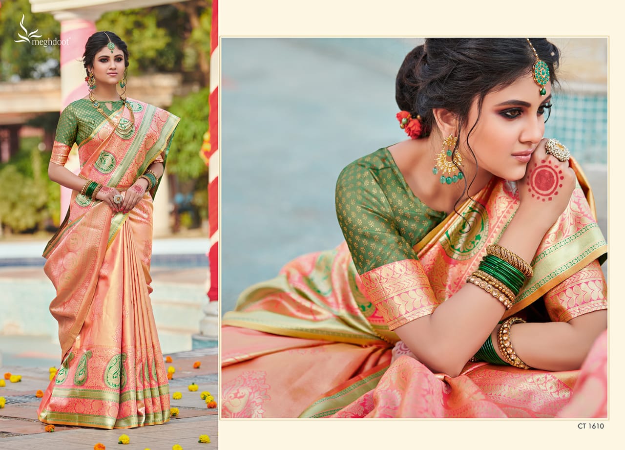 Maghdoot Presents Kanjivaram Heavy Exclusive Designer Kanjivaram Silk Sarees Cataloge Wholesaler