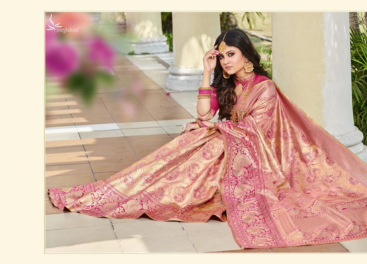 Maghdoot Presents Kanjivaram Heavy Exclusive Designer Kanjivaram Silk Sarees Cataloge Wholesaler