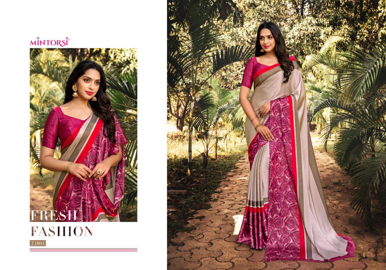 Mintorasi Presents Naari Silk Vol-3 Satin Silk Fancy Exclusive Designer Print Sarees Cataloge Wholesaler