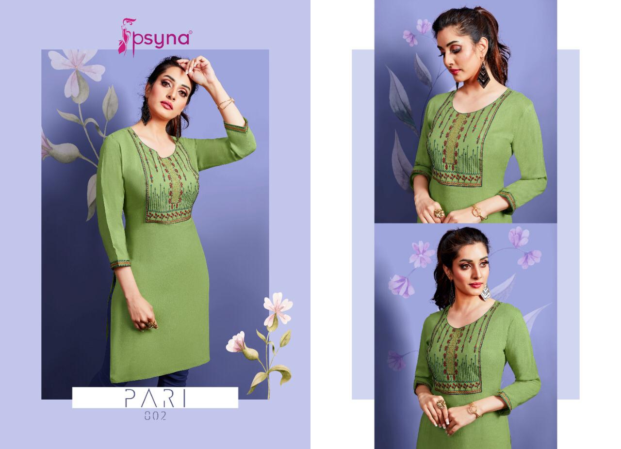 Psyna Presents Pari Vol-8 Rayon Slub Daily Wear Short Kurtis Cataloge Wholesaler