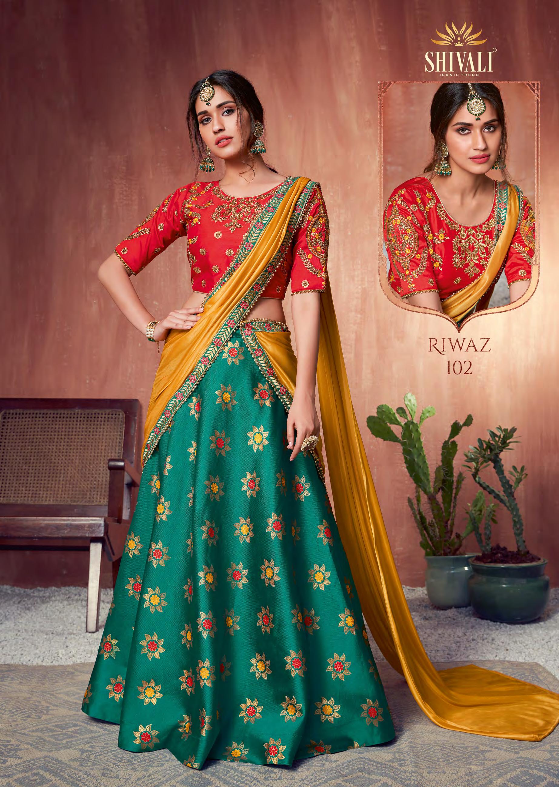 Shivali Presents Riwaz Indian Luxury Culture Beautiful Designer Fancy Readymade Lehenga Choli Catalog Wholesaler