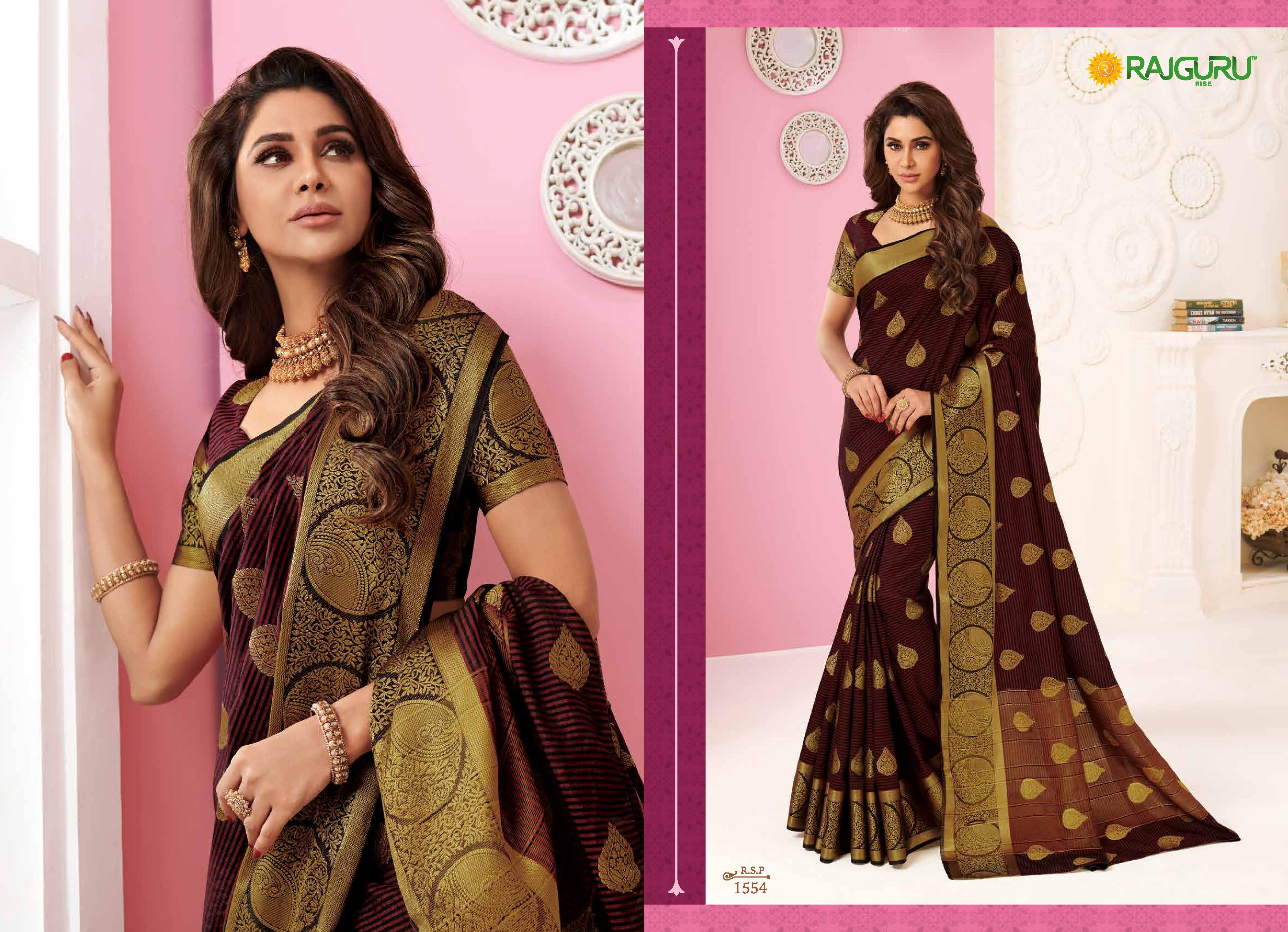 Rajguru Presents Heena Pink Beautiful Designer Silk Sarees Catalog Wholesaler