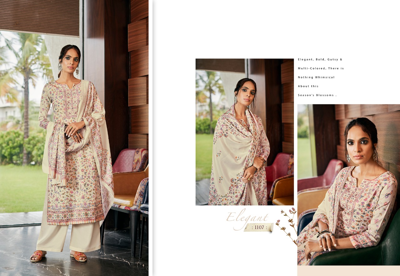 Glossy Presents Reet Pure Pashmina Digital Print Plazzo Salwar Suit Wholesaler