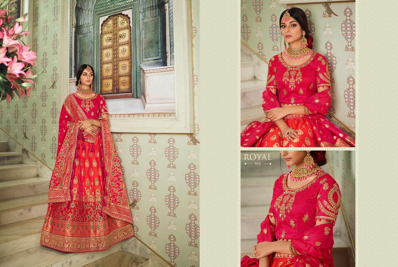 Royal Presents Royal Vol-13 953-961 Series Silk Heavy Wedding Wear Exclusive Designer Lehenga Choli Cataloge Collection