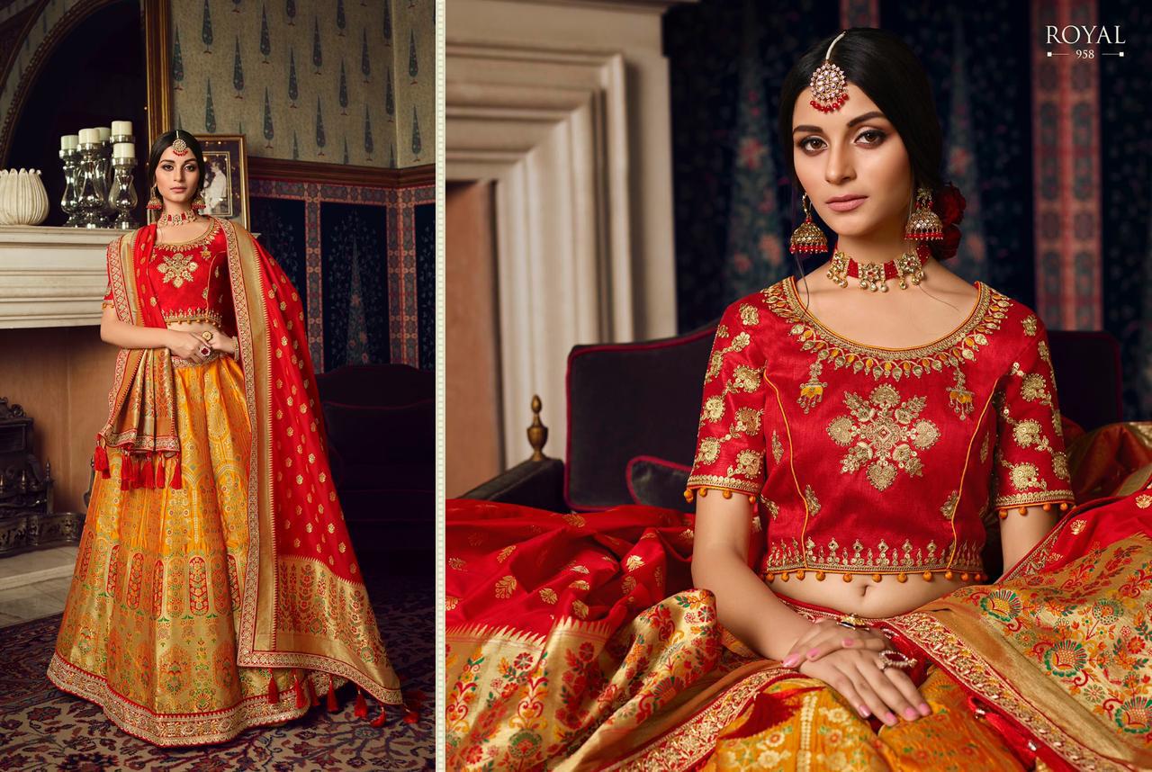Royal Presents Royal Vol-13 953-961 Series Silk Heavy Wedding Wear Exclusive Designer Lehenga Choli Cataloge Collection