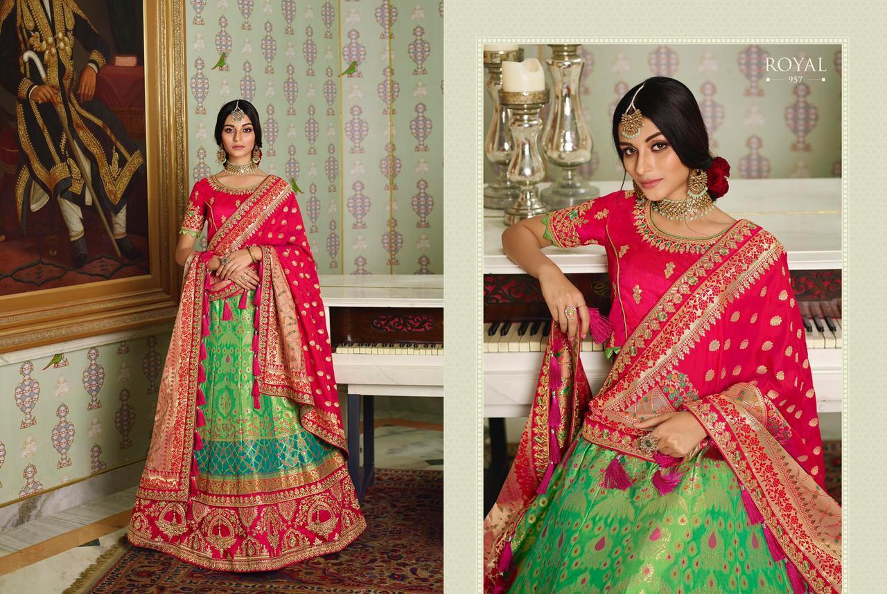 Royal Presents Royal Vol-13 953-961 Series Silk Heavy Wedding Wear Exclusive Designer Lehenga Choli Cataloge Collection