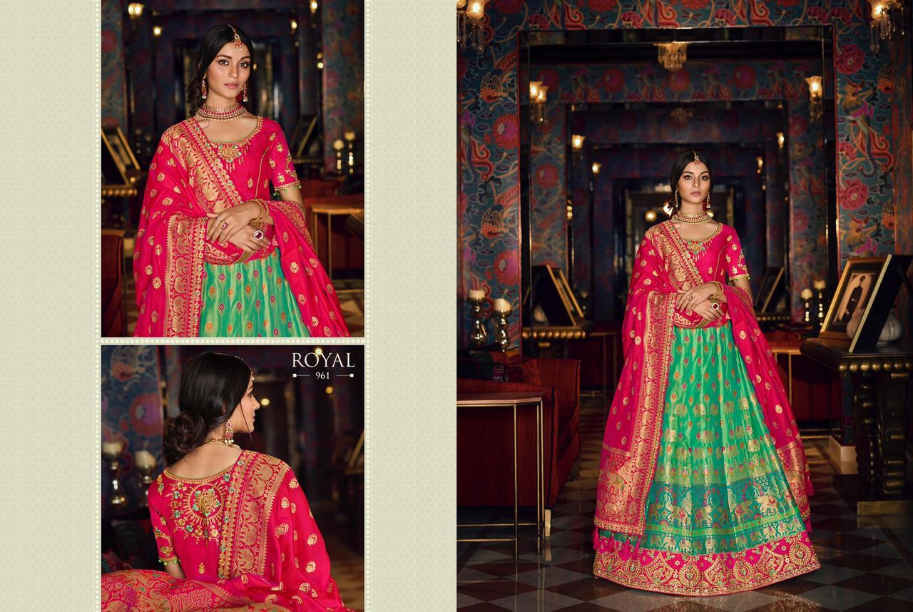 Royal Presents Royal Vol-13 953-961 Series Silk Heavy Wedding Wear Exclusive Designer Lehenga Choli Cataloge Collection