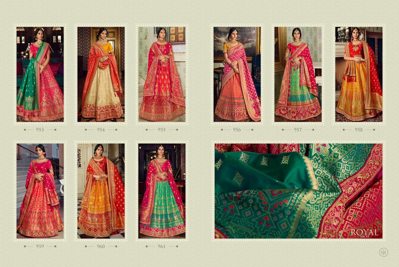 Royal Presents Royal Vol-13 953-961 Series Silk Heavy Wedding Wear Exclusive Designer Lehenga Choli Cataloge Collection