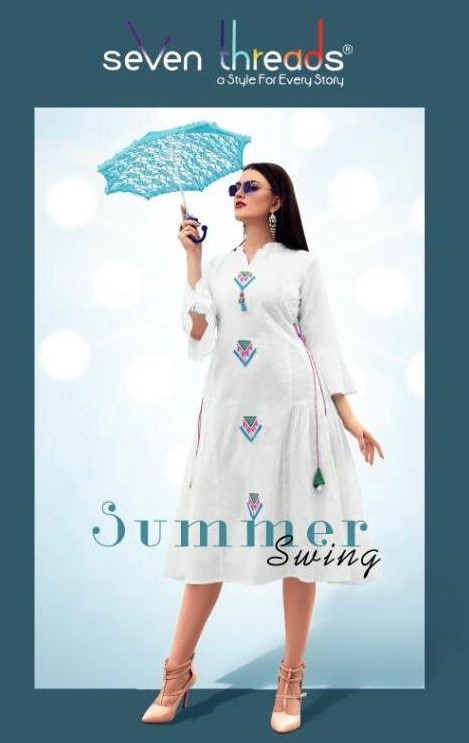 Seven Threads Presents Summer Swing Fancy Cotton  Long Kurtis Catalog Wholesaler