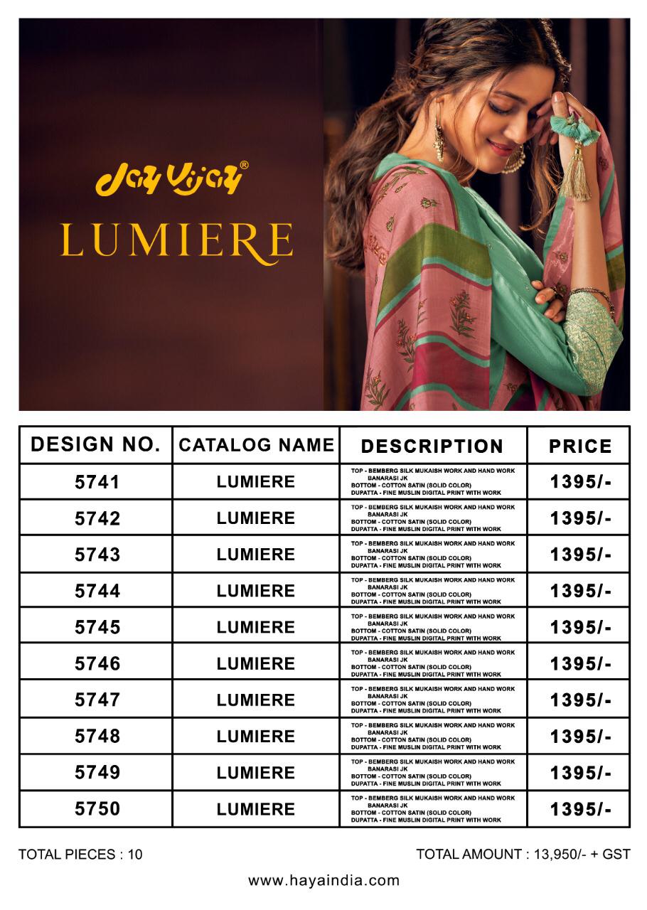 Jay Vijay Presents Lumiere Bemberg Silk Plazzo Salwar Suit Wholesaler