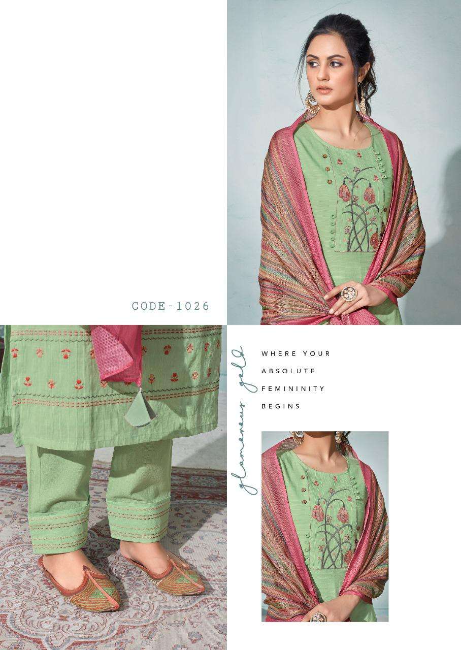 Vink Presents Daisy Beautiful Collection  Pure Cotton Jacquard Kurta With Cotton Linen Pants And Digital Print Dupatta Catalog Wholesaler And Exporters