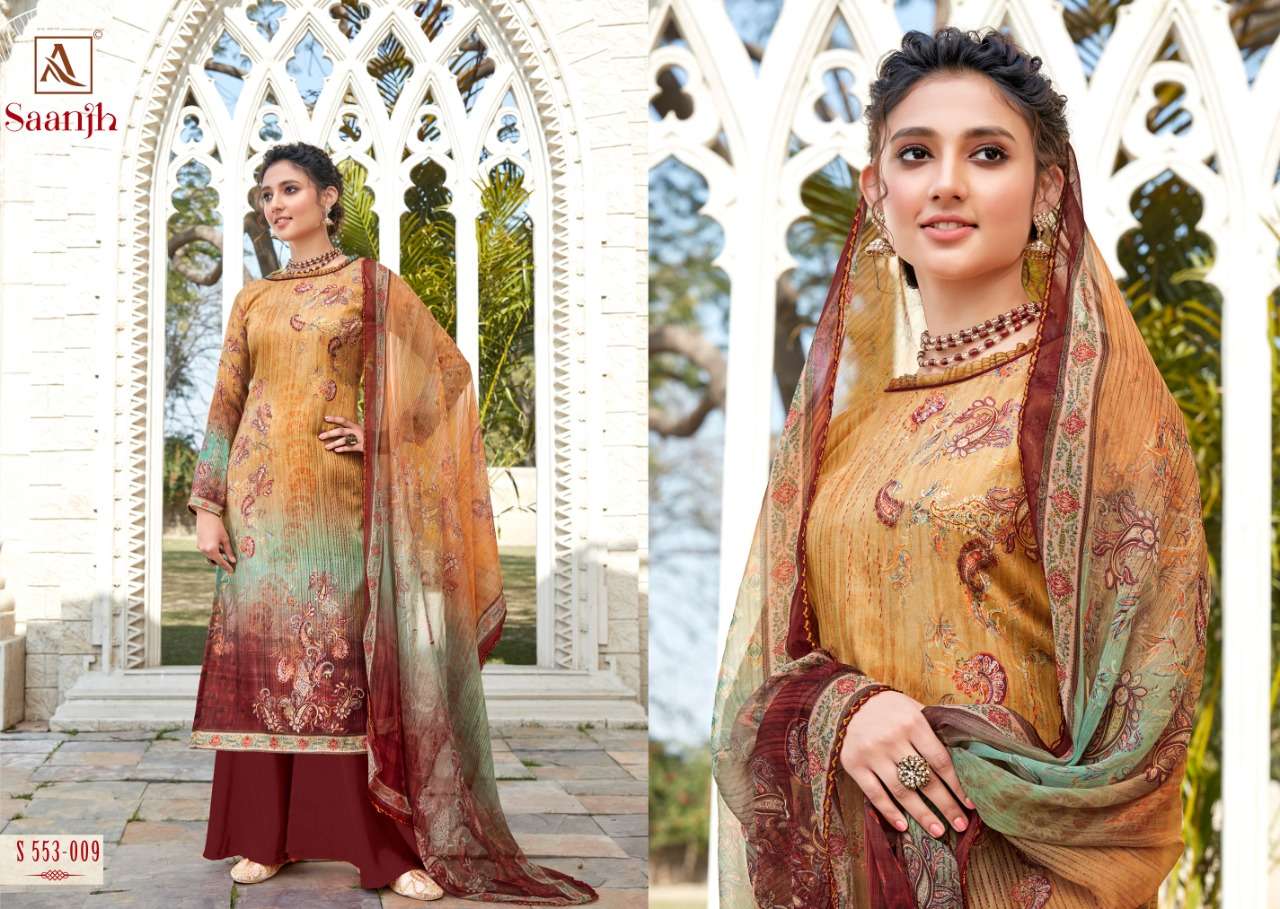 Alok Presents Saanjh  Beautiful Stylist Pure Cotton Digital Print With Swarovski Work Salwar Suit Catalog Wholesalers And Exporters