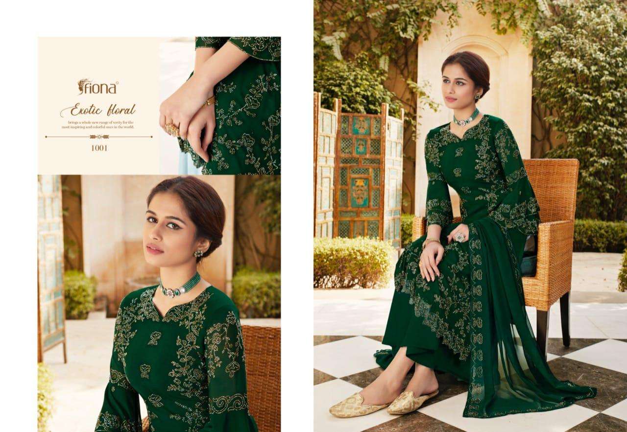 Fiona Presents Fantasy Designer Party Wear Georgette With Swarovski Work With Bell Sleeves Catalog Wholesaler And Exporters