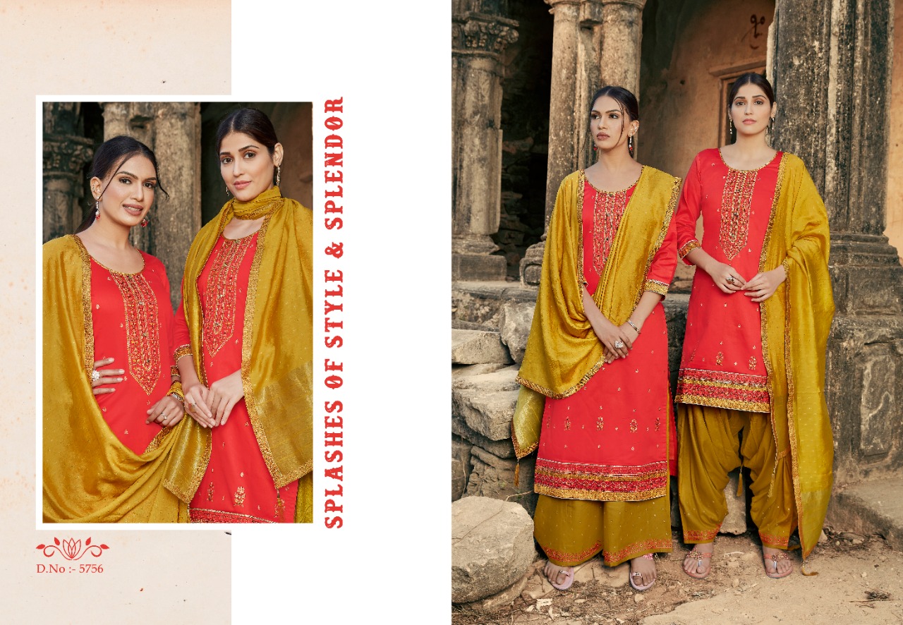 Kessi Presents Lashkara Vol-2 Designer Pure Jam Silk With Embroidery Work Punjabi Style Patilala Salwar Suit Catalog Wholesaler And Exporters
