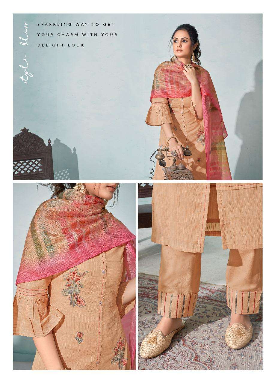 Vink Presents Daisy Beautiful Collection  Pure Cotton Jacquard Kurta With Cotton Linen Pants And Digital Print Dupatta Catalog Wholesaler And Exporters