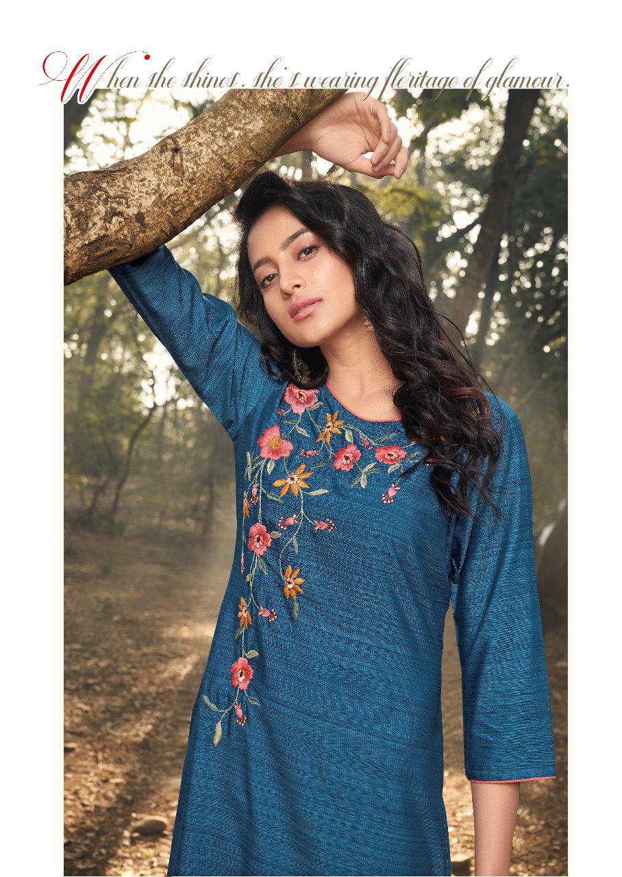 Vink Presents Californiya Designer Viscose Silk Straight Kurtis Catalog Wholesaler And Exporters