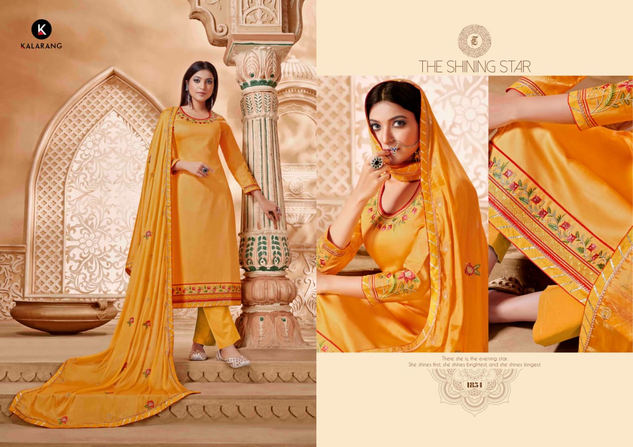 Kalarang Presents Panash Jam Silk Embroidery Work Salwer Suit Wholesaler
