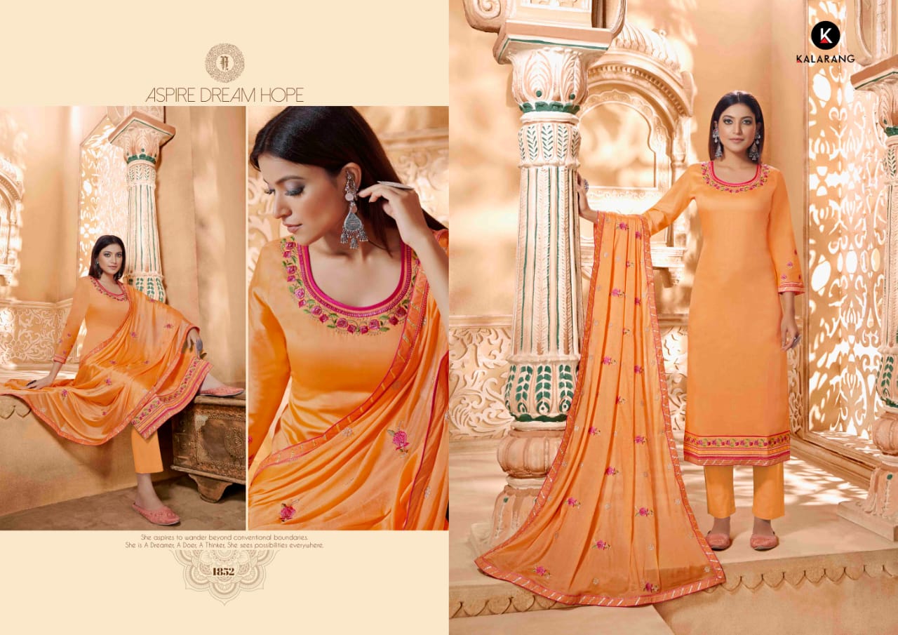 Kalarang Presents Panash Jam Silk Embroidery Work Salwer Suit Wholesaler