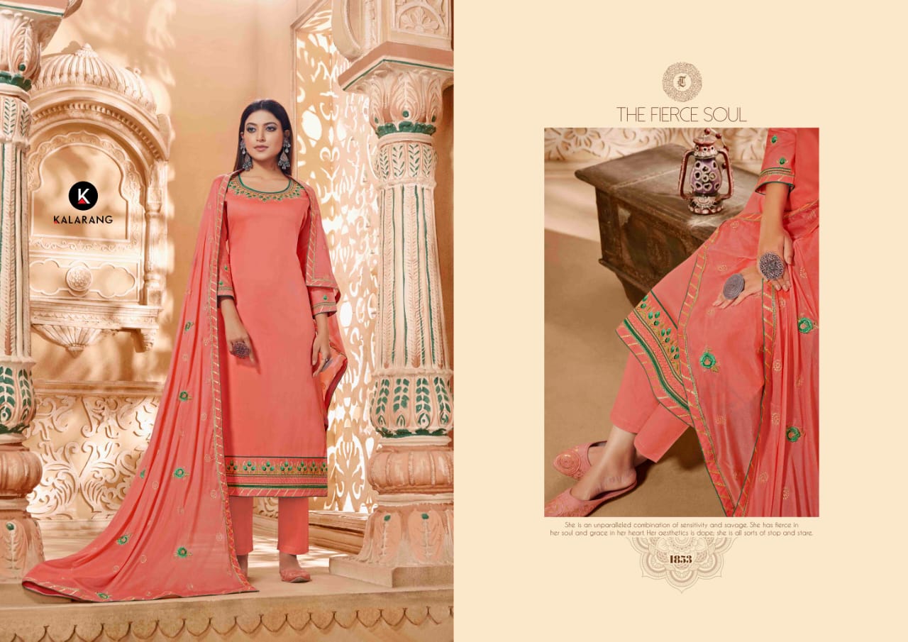 Kalarang Presents Panash Jam Silk Embroidery Work Salwer Suit Wholesaler
