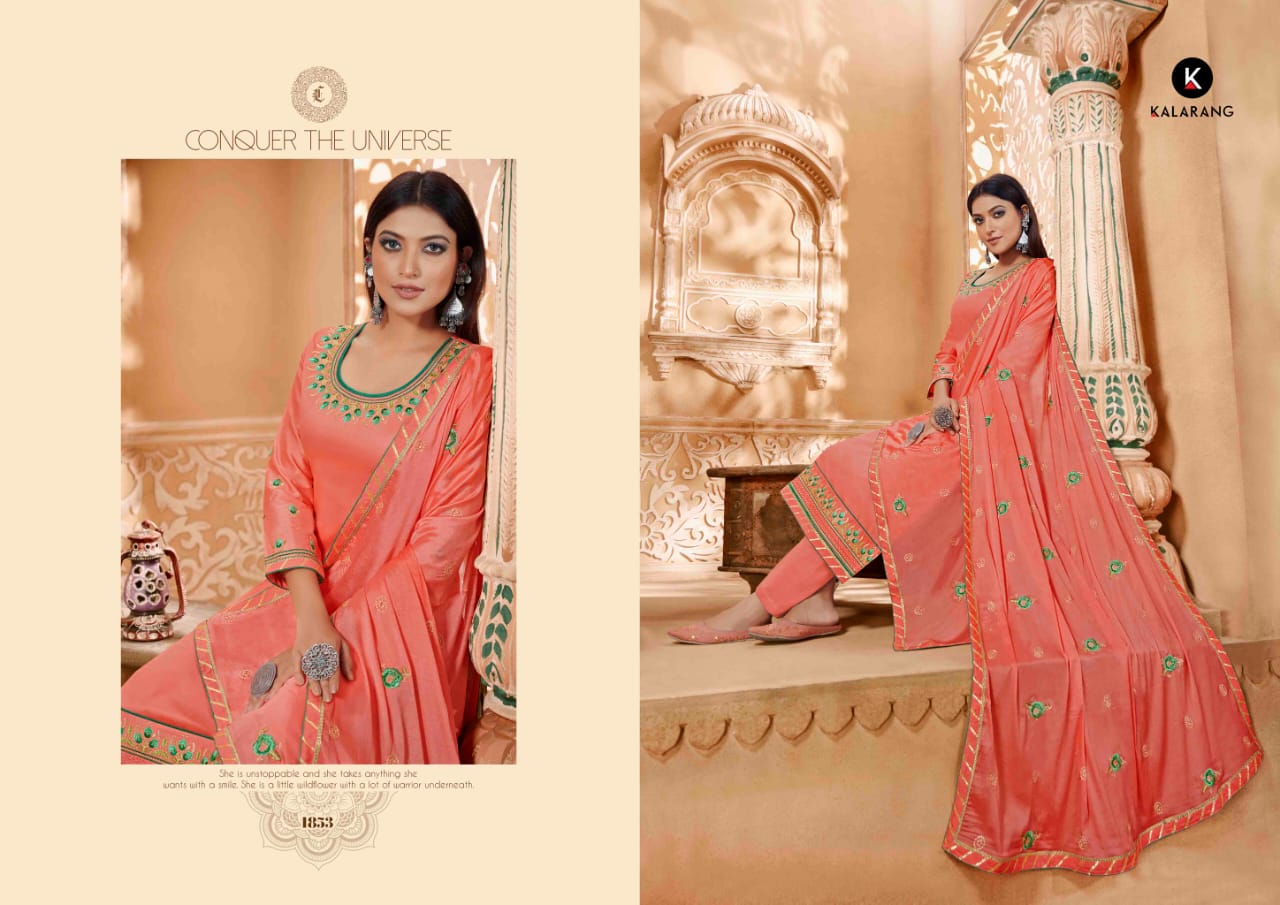 Kalarang Presents Panash Jam Silk Embroidery Work Salwer Suit Wholesaler