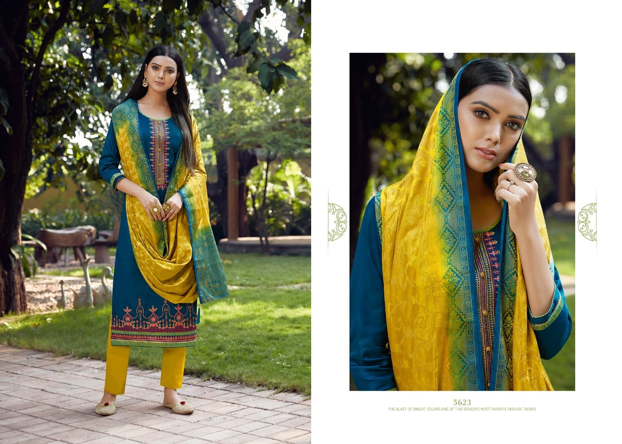 Kessi Present Ashopalav Vol-16 Jam Silk With Embroidery Work Salwar Suits Wholesaler
