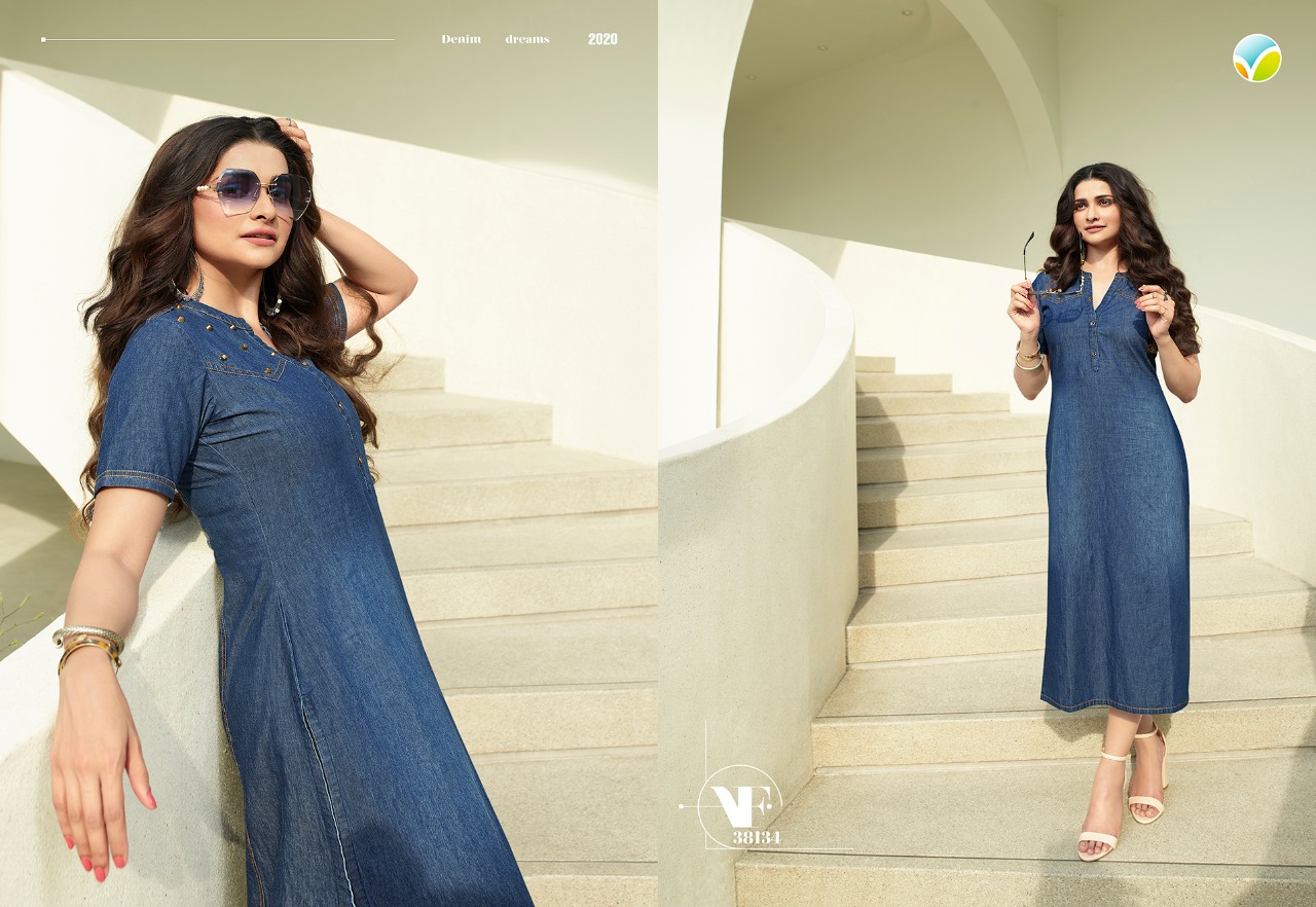 Vinay Presents Denim Exclusive Classy Look Beautiful Denim Kurtis  Wholesaler