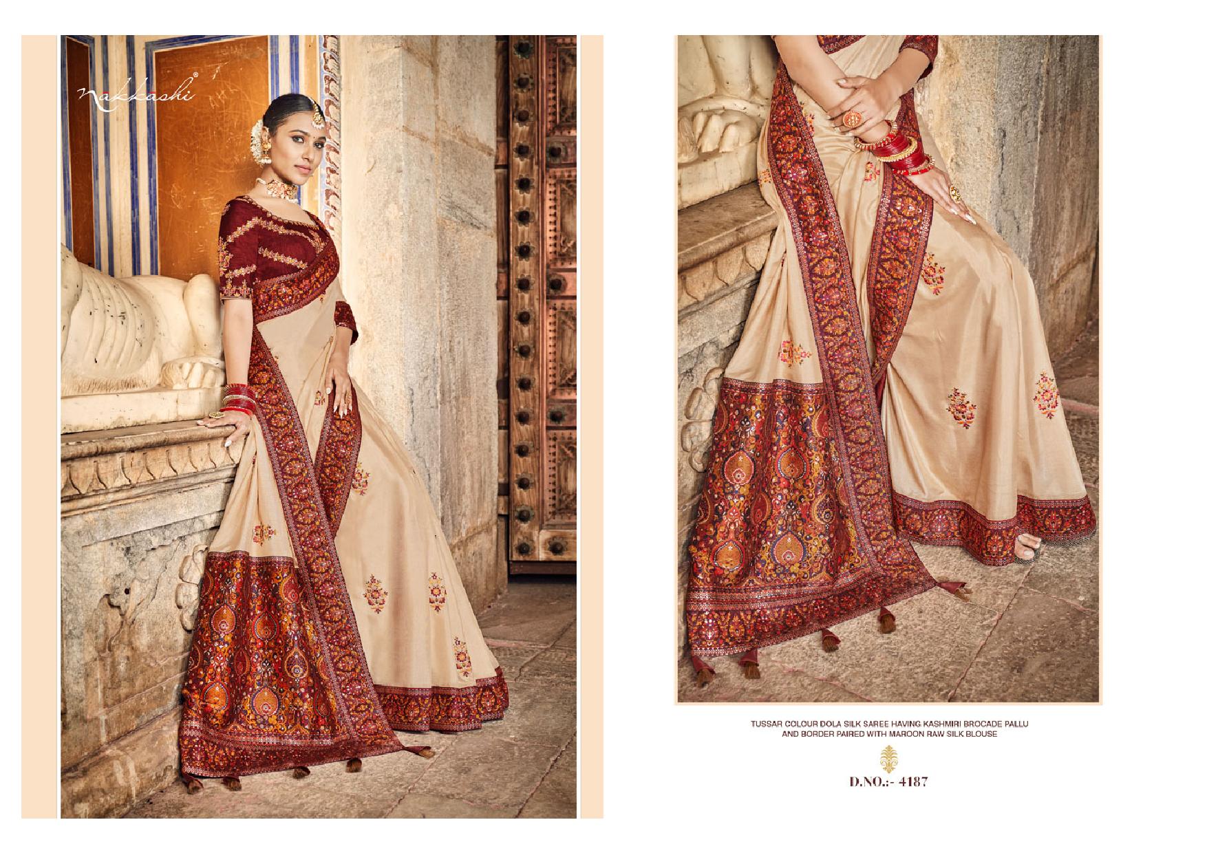 Nakkashi Presents Resham 4180 To 4188 Series Exclusive Designer Party Wear Sarees Catalog Wholesaler