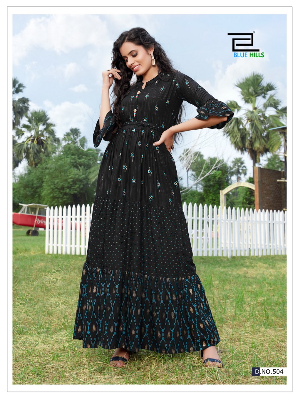 Blue Hills Presents Bournville Vol-5 Rayon Multi Colour Fancy Long Gown With Belt Collection